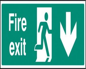 Picture of FIRE EXIT ARROW DOWN