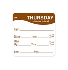 Picture of THURSDAY 2"X2" REMOVABLE LABEL 1X500